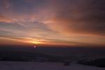 Zachód słońca z widokiem na Tatry (Polana Popowa-Beskid Niski)